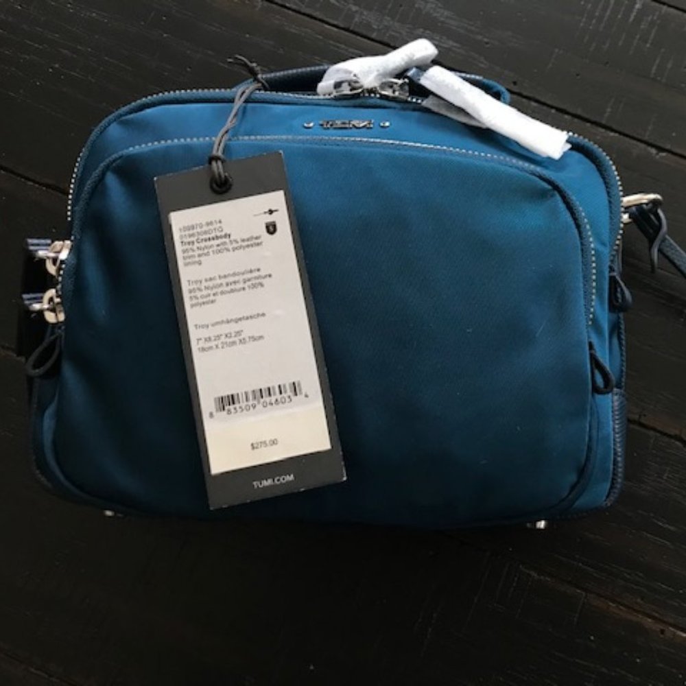 NWT Tumi Corssbody bag Voyageur Troy Teal Blue